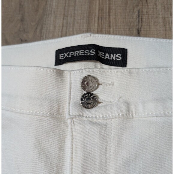 NWT Express Jeans Cropped Legging Plus Size 18 White Mid Rise Stretch $80 Preppy - Picture 4 of 12